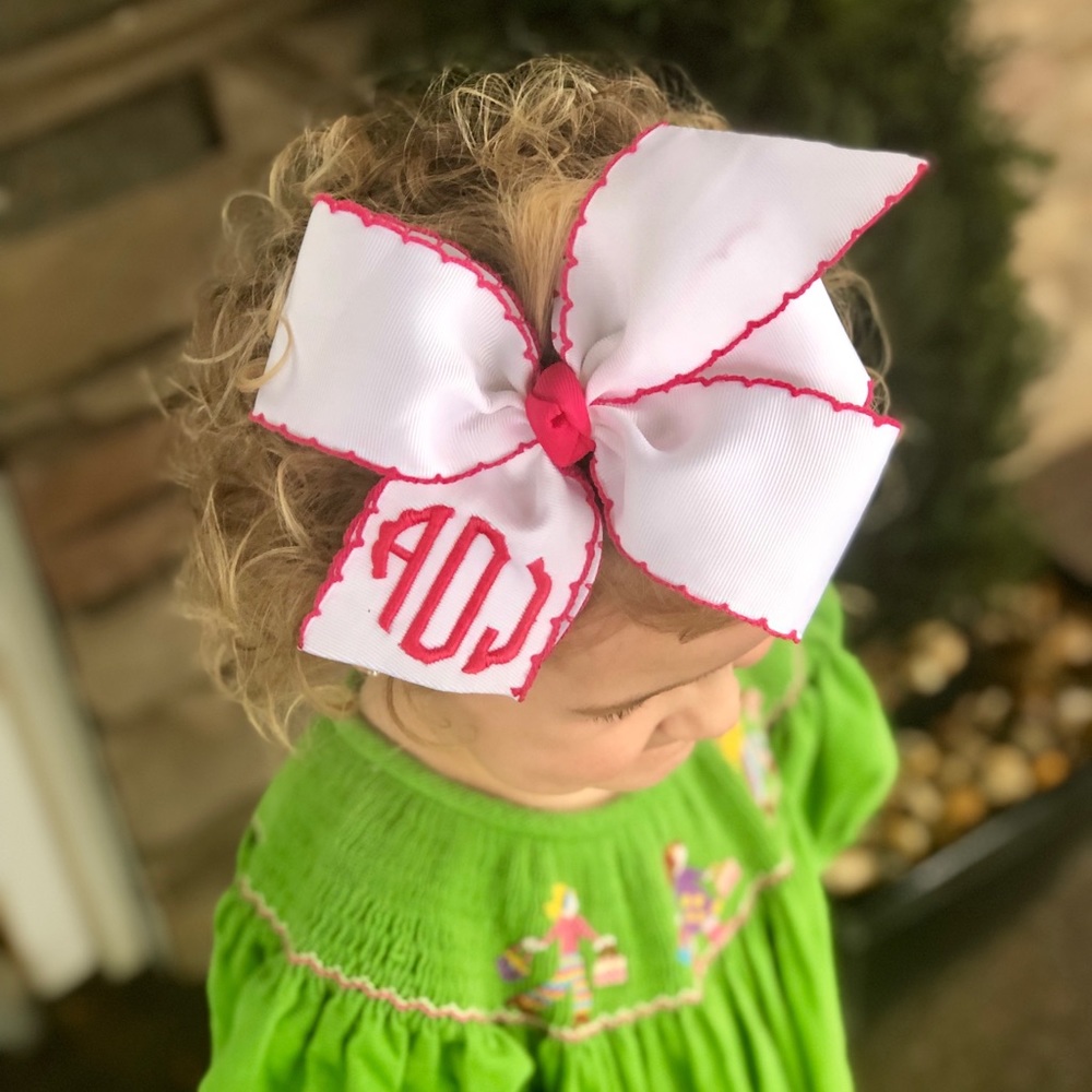 Any initials Large Monogram Hair Bow Custom